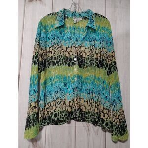 Lana Lee Shirt‎ Ladies 16 Semi Sheer Colorful